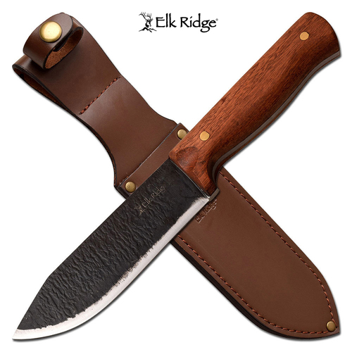 Elk Ridge Cherry Wood Drop Point Knife - K-ER-200-12M