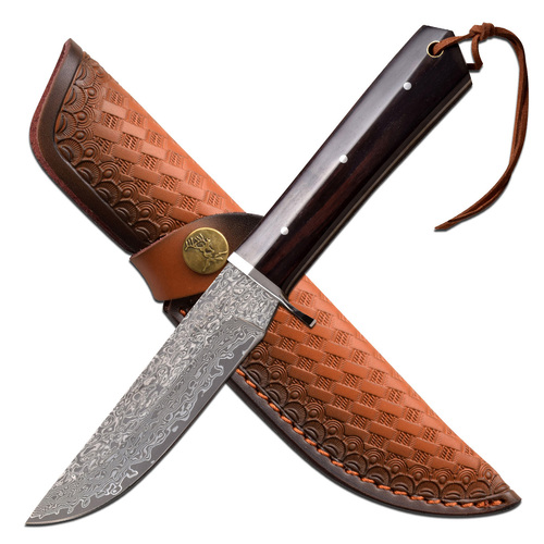 Elk Ridge Damascus Pattern Hunting Knife - K-ER-200-24DM