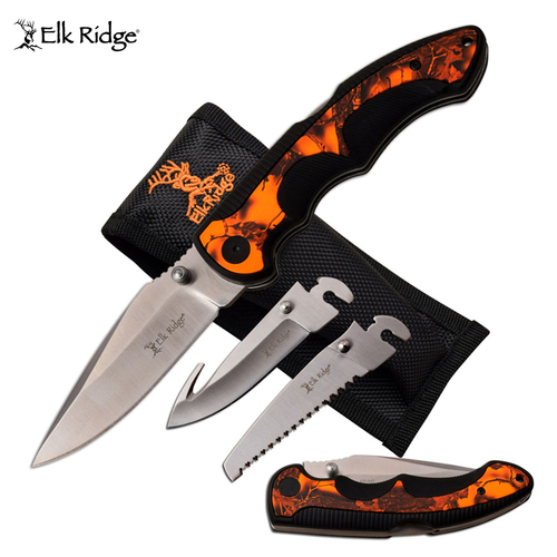Elk Ridge Folding Knife w Interchangeable Blades - K-ER-942OC