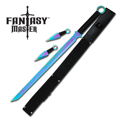 Rainbow Sword & Throwing Knives Combo - K-FM-644TRB