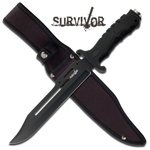 Survivor Black Tactical Fixed Knife - K-HK-1036