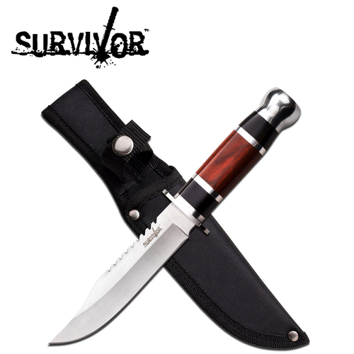 Survivor Wooden Fixed Knife - 266mm - K-HK-781S