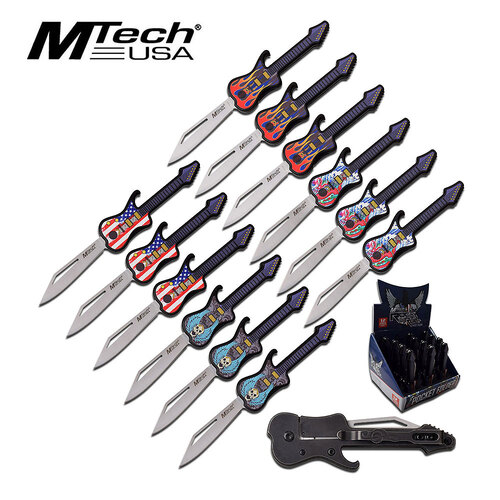 MTech Guitar Pocket Knives 12pc - K-MT-1038POP