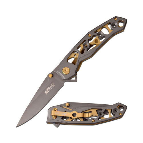 MTech Gold and Grey Tinite Pocket Knife - K-MT-1176GY