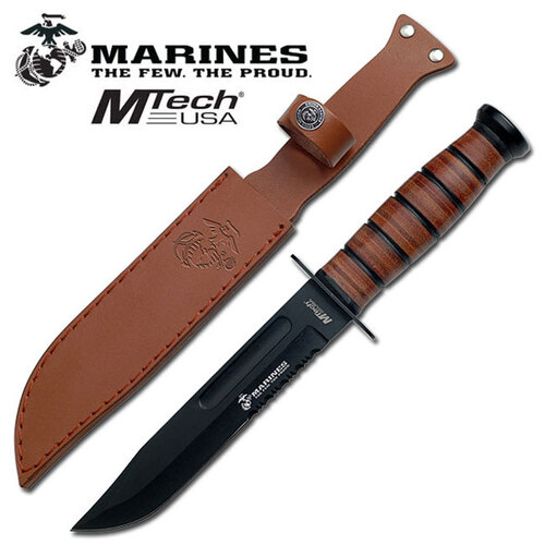 MTech USA Marines Partially Serrated Fixed Blade Knife - K-MT-122MR