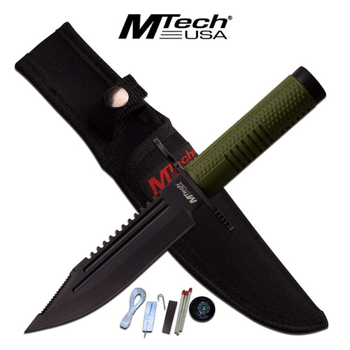 M-Tech MTech Green Handle Survival Knife Tactical & Military - MT-20-68GN