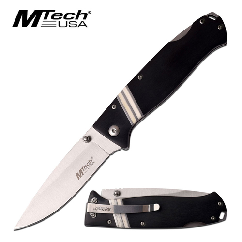MTech Pakkawood Lockback Folding Knife - Black - K-MT-966BK