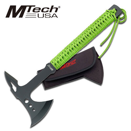 MTech Axe with Green Paracord Wrapped Handle - K-MT-AXE8G
