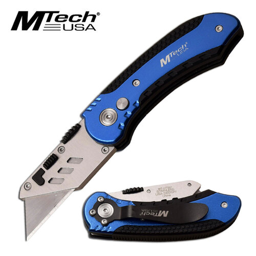 MTech Blue Utility Blade Folding Knife - K-MT-UT001BL