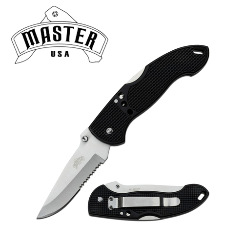 Master USA Black ABS Handle Pocket Knife - K-MU-1123BK