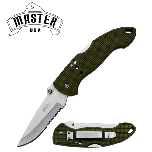 Master USA Green ABS Handle Pocket Knife - K-MU-1123GN