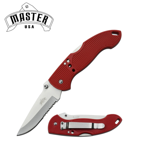 Master USA Red ABS Handle Pocket Knife - K-MU-1123RD