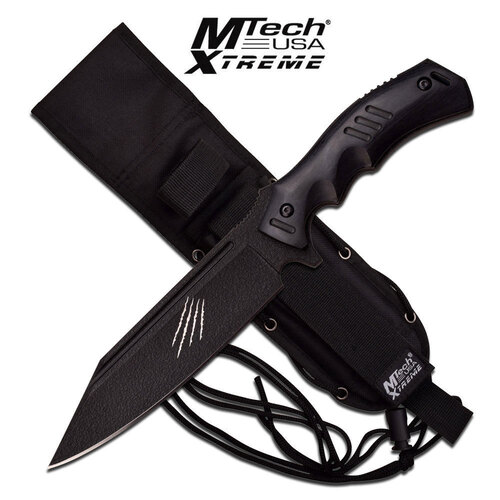  MTech Xtreme Black Fixed Blade Knife - K-MX-8143
