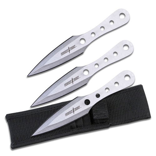 Perfect Point Silver Throwing Knife Set - K-PP-022-3S