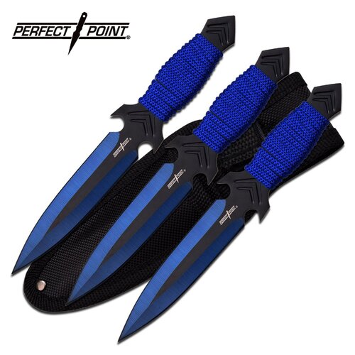 Blue Perfect Point Throwing Knives - K-PP-081-3BL