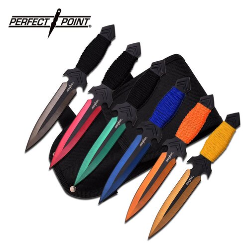 Perfect Point Multi-Colour Throwing Knives - K-PP-081-6M