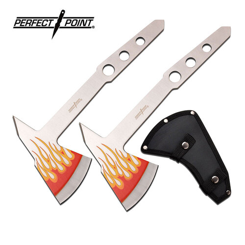 Perfect Point Flame Printed Throwing Axes - 2 Piece - K-PP-120-2FL