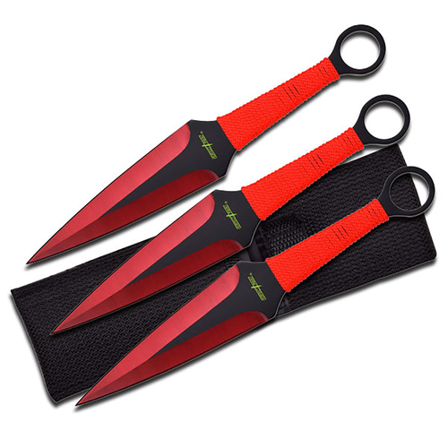 Perfect Point Throwing Knives 3pc Red - K-PP-869-3RD