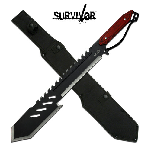 Survivor Wooden Handle Machete - K-SV-MHT004BK