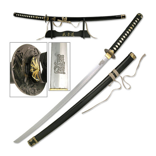Black and Gold Samurai Katana - K-SW-320H