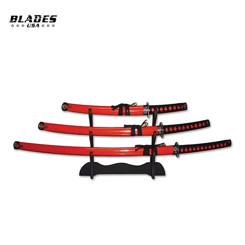 BladesUSA 3 Pc Sword Set with Display Stand - K-SW-68R4