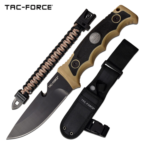 Tac Force Fixed Blade Knife w Paracord Bracelet - K-TF-FIX005TN