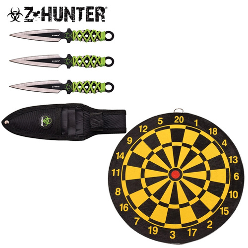 Green 3 Piece Throwing Knife Set - K-ZB-155SET