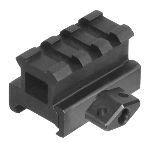 Leapers UTG Med-Pro 0.83" High, 3 Slots Picatinny/Weaver Rail Matte Black Compact Riser Mount - LP-MNT-RS08S3