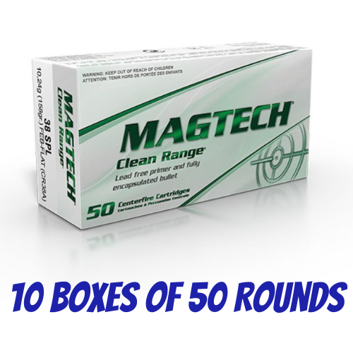 Magtech 38 Special Clean Range 158GR FEB Flat - 500 Round Pack - CR38A