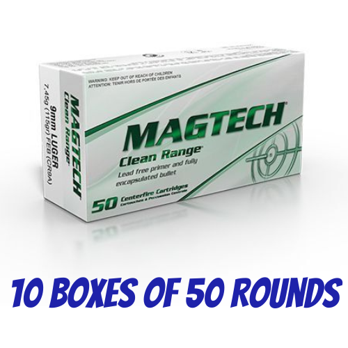 Magtech 9mm Luger Clean Range 115GR FEB - 500 Round Pack - CR9A