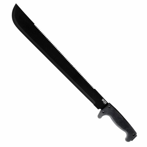 SOG SOGfari Sawback Machete 18" Carbon Steel Blade, Kraton Handles - MC02-N