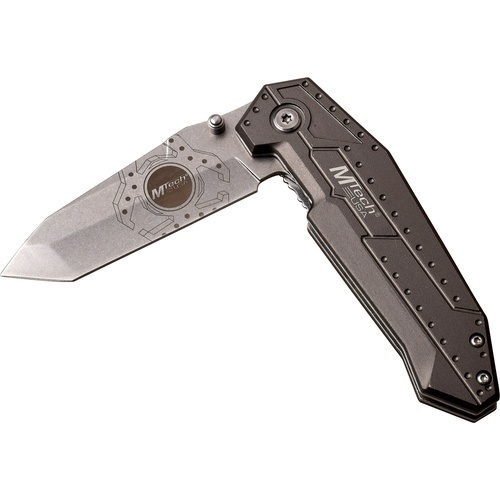 Mtech Tactical Durable Tip Tanto Fine Edge Blade Folding Knife - Anodized Aluminum Handle