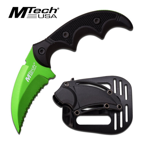 MTech MT-20-63GN Green Tactical Karambit Knife with Holster Sheath - MT-20-63GN