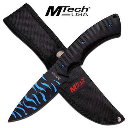M-Tech USA Blue Stripe Fixed Blade Knife Tactical & Military - MT-20-64BL