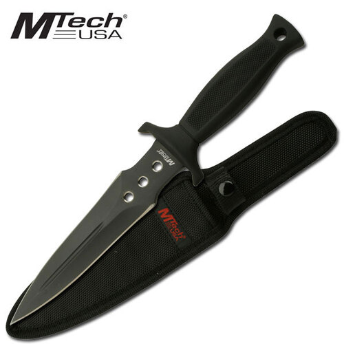 M-Tech USA Fixed Blade Knife Black Double Edged Dagger Knife - MT-454