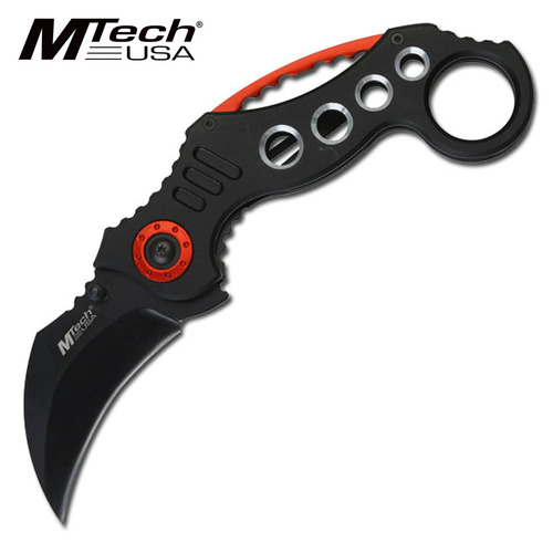 MTech USA 7" Black Karambit Folding Knife EDC - MT-529BK