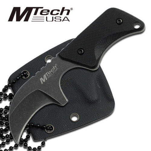 MTech Black 4" G10 Tactical Neck Knife with Kydex Sheath - MT-674