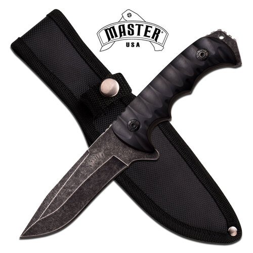 Master Black Stonewash Rubber Non-Slip 222mm Knife