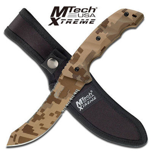 M-Tech USA XTREME Desert Camo Fixed Blade Knife Tactical & Military - MX-8073D