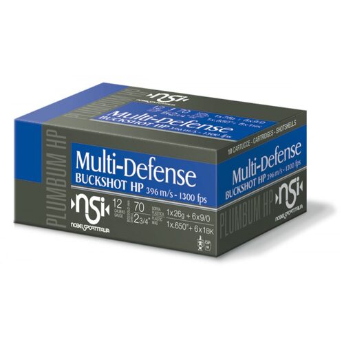 Nobel Sport Italia Multi-Defence Buckshot 12ga 1300 FPS - 10 Rounds - NS-MDB1265