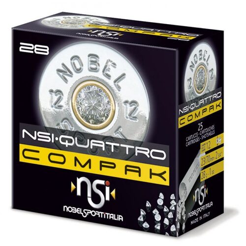 Nobel Sport Italia Quattro Compak 12ga 28gm 1378 FPS #9.5 - 25 Rounds - NS-QC1295