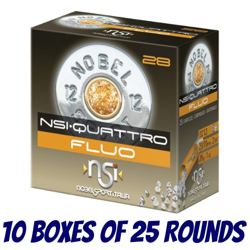 Nobel Sport Italia Quattro Fluo 12ga 28gm 1345 FPS #7.5 - Slab - NS-QF1275-SLAB