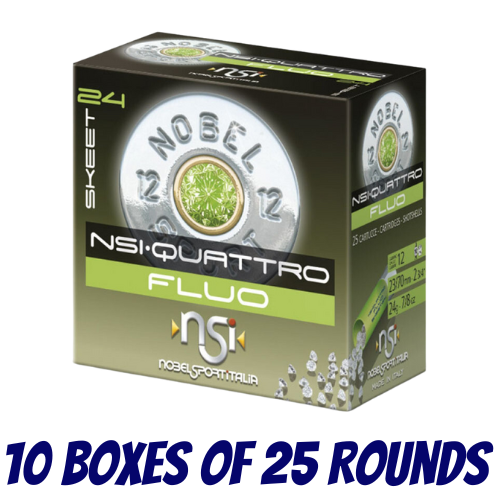 Nobel Sport Italia Quattro Fluo Skeet 12ga 24gm 1329 FPS #9.5 - Slab - NS-QFS1295-SLAB