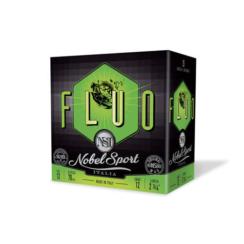 Nobel Sport Italia Quattro Fluo Trap 12ga 24gm 1378 FPS #7.5 - 25 Rounds - NS-QFT1275