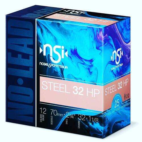 Nobel Sport Italia Steel 32 HP 12ga 32gm 1362 FPS #3 - 25 Rounds - NS-S32HP123