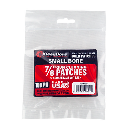 KleenBore ⅞" Square Smallbore Cotton Patches 100 pack - P200