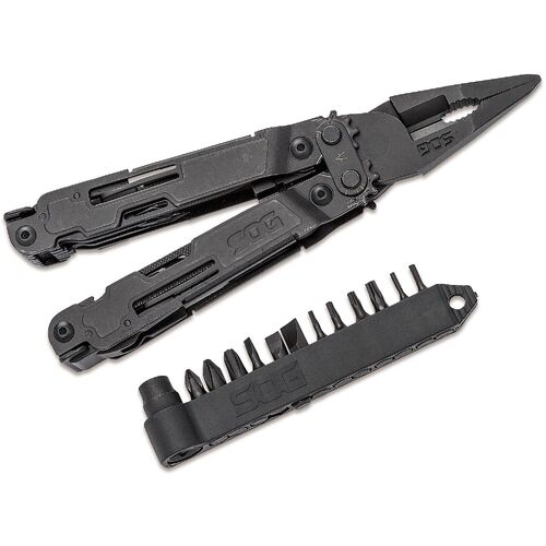 SOG PowerAccess Deluxe Multi-Tool (Black) with 21 Tools and 12-Piece Bit Kit, Nylon Sheath - PA2002-CP