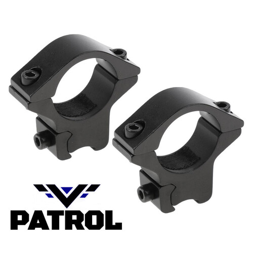 Patrol 2Pcs Low Profile 25.4mm 1" Scope Rings 3/8” & 11mm Dovetail Weaver Rail Mount
