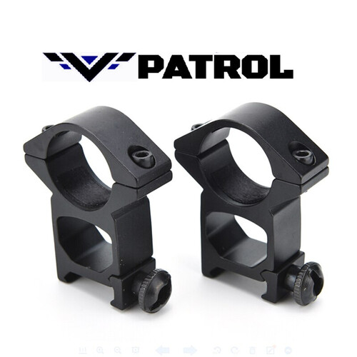 Patrol 2Pcs High Profile 1''/25.4mm Riflescope Mount Rings for 20mm Weaver Picatinny Rail