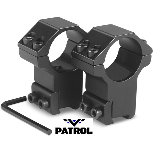 Patrol 2Pcs High Profile 25.4mm 1" Tactical Scope Rings 3/8” 11mm Dovetail Weaver Rail Mount